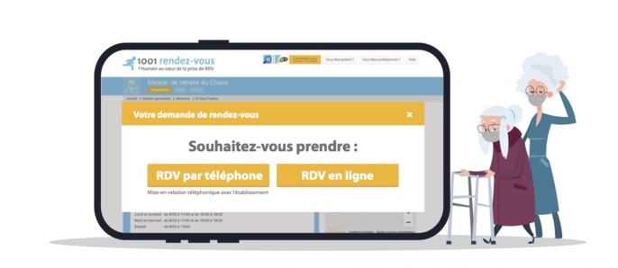 1001RDV met son outil de prise de RDV à disposition des EHPAD gratuitement