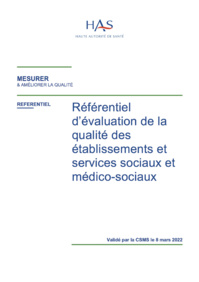 Un premier référentiel pour évaluer la qualité dans le secteur médico-social Un premier référentiel pour évaluer la qualité dans le secteur médico-social
