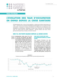 Matières Grises publie une étude sur les taux d'occupation en EHPAD Matières Grises publie une étude sur les taux d'occupation en EHPAD
