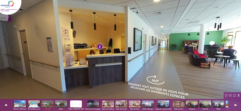 Des visites virtuelles de tous les établissements du GROUPE SOS Seniors sont désormais accessibles aux futurs résidents. ©DR