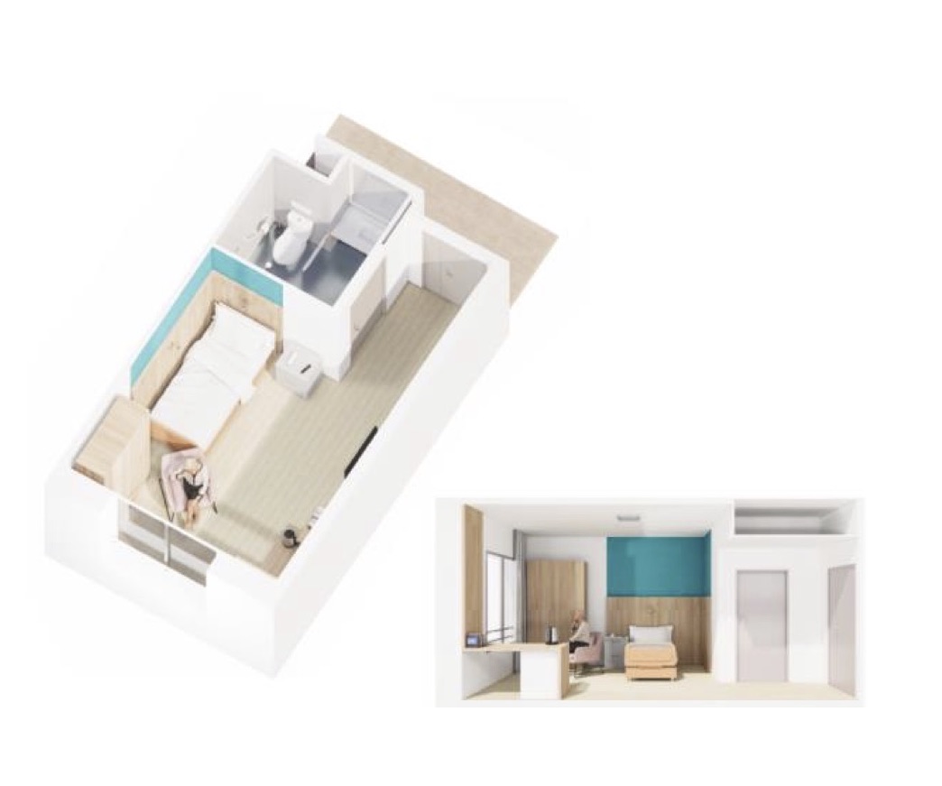 Modélisation 3D d’un logement avec plusieurs agencements possibles. © ARS. Architectes urbanistes