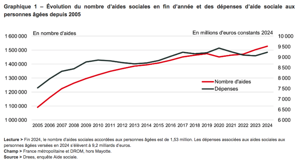 En 2024, les départements ont attribué 2,2 millions de prestations aux personnes âgées ou handicapées