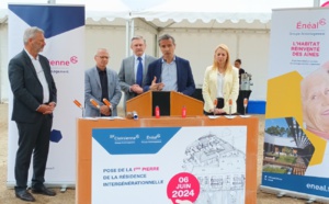Énéal et Clairsienne posent la première pierre de la résidence intergénérationnelle thématique à Blaye