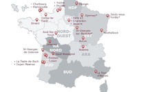 Carte des 25 établissements Partage et Vie engagés dans la démarche. © Partage et Vie